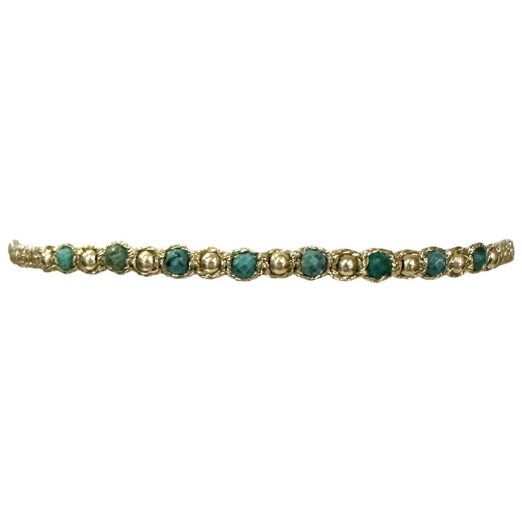 Goldy Handmade Bracelet Featuring Turquoise Natural Stones