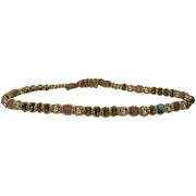 Greta Handmade Bracelet Featuring Intermixed Semiprecious Stones and Gold Beads