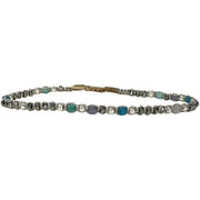 Greta Handmade Bracelet Featuring Intermixed Semiprecious Stones in Silver Tones