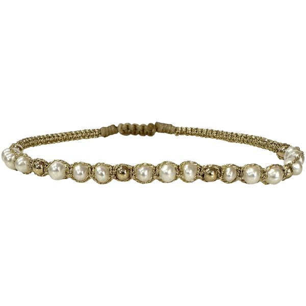 Handmade Holly Bracelet Featuring Freshwater Pearls and Gold