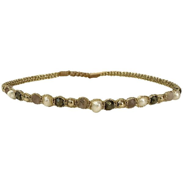 Handmade Holly Bracelet Featuring Semi-Precious Stones And Pearls