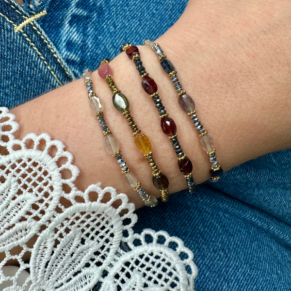 Glowy Bracelet Featuring Watermelon Tourmaline Stones