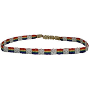 You are powerful, strong and creative. You are capable of great things. You have the ability to create anything you want in your life. Be proud of who you are and show it with this unique handmade bracelet.  This rainbow bracelet is a one of a kind piece handmade by our team of artisans using polyester threads.  Details:  - Handwoven using Polyester  -Can be worn in the water  - Stainless steel "LeJu London" logo/tag  - Width 5mm  -Pride bracelet