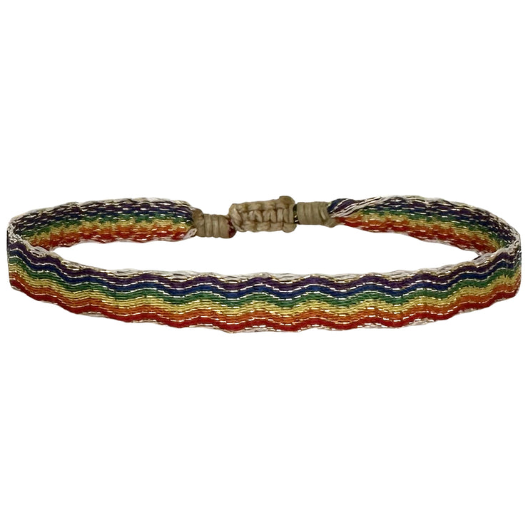 HANDMADE RAINBOW BRACELET IN SHINNY GOLD