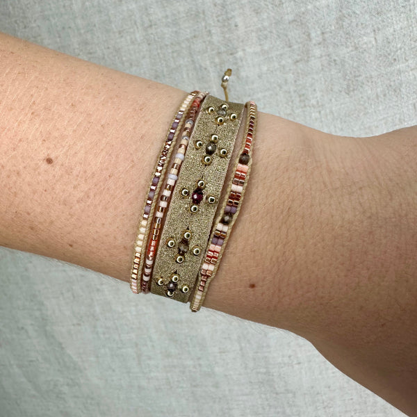 LIMITED STOCK PROMOTION: PAY 2, GET 3 Handmade Bracelets in Rose Gold Tones.