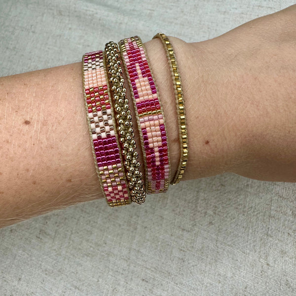 LIMITED STOCK PROMOTION: PAY 2, GET 3 Handmade Bracelets in Pink Tones