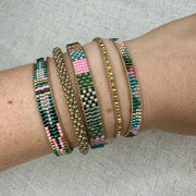 LIMITED STOCK PROMOTION: PAY 2, GET 3 Handmade Bracelets in Green Tones and Pink