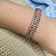 Amore Handmade Bracelet Featuring Watermelon Tourmaline Stones and Gold