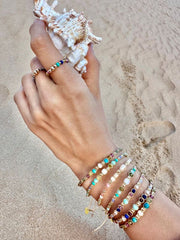 Eva Handmade Bracelet in Blue and Pink Tones