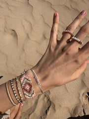 Glow Handmade Bracelet in Beige and Gold Tones