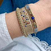 Rosario Handmade Bracelet Featuring Intermixed Natural Gemstones and Gold