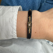 Selene Beaded Bracelet in Black Tones