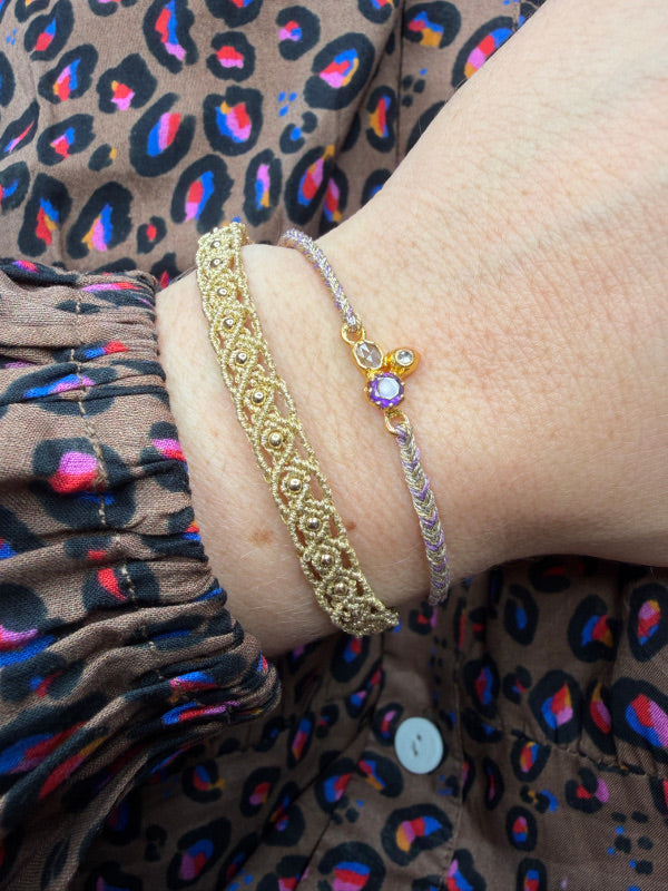 Handmade Luana Bracelet Featuring Amethyst, Blue Topaz and diamond