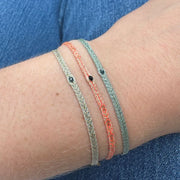 Handmade Blue Diamond Bracelet in Beige Tones
