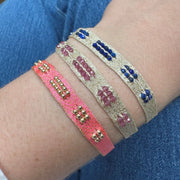 Abril Handmade Bracelet in Gold Tones Featuring Lapis Lazuli Stones