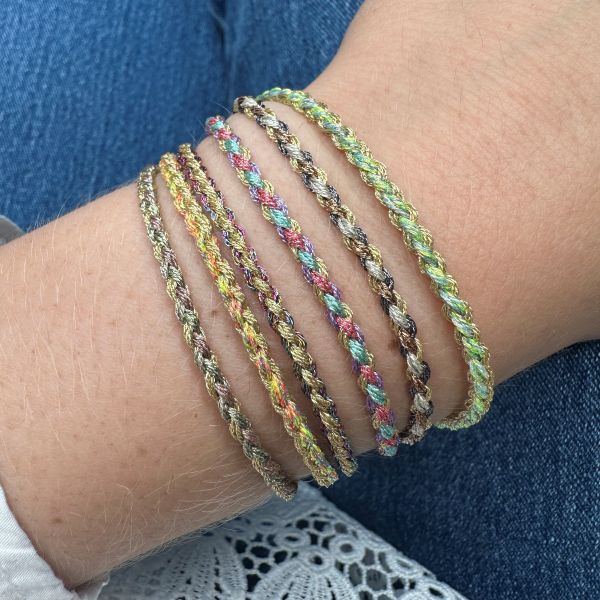 Metalic Handmade Bracelets in Pink and Nude Tones