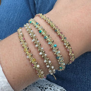 Handmade Mara Bracelet Featuring Semiprecious Stones and Gold Details in Pink Tones