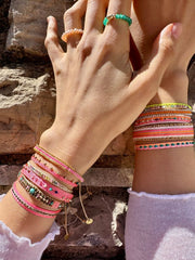 Selene Beaded Bracelet in Neon Pink Tones