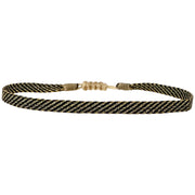 Basic Handmade Bracelet in Black, Beige and Gold Tones