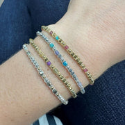 Greta Handmade Bracelet Featuring Intermixed Semiprecious Stones and Gold Beads