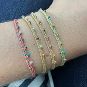 Handmade Velvet Bracelet featuring Freshwater Pearls and Gold