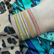 Glow Handmade Bracelet in Beige and Gold Tones