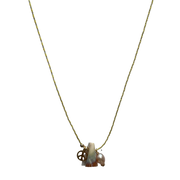 Shell Necklace With A Golden Pearl and a Peace Charm Detail