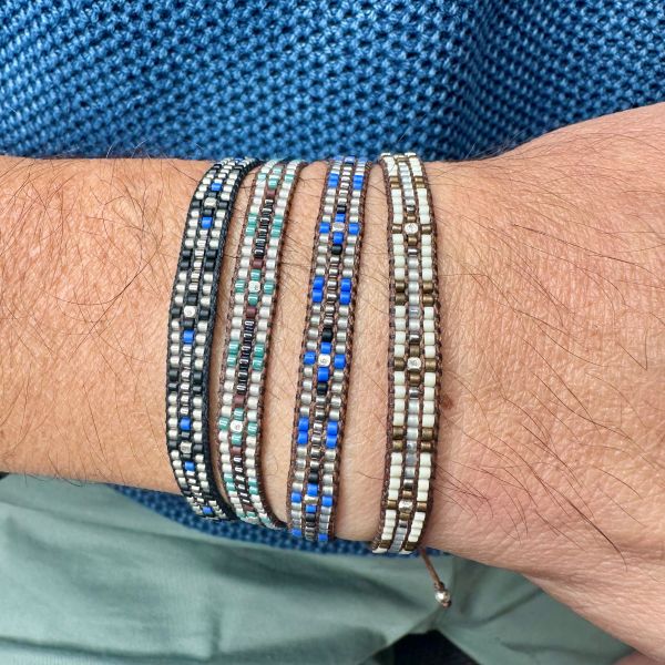 Urban Handmade Bracelet in Beige Tones for Him