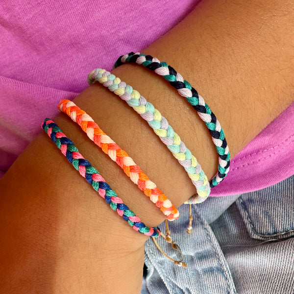 Trenza Handmade Bracelet in Blue and Pink Tones For Kids