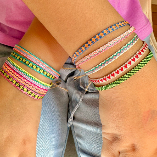 Handmade Basic Kids Bracelet in Black and Neon Green