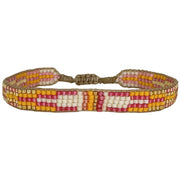 This cool bracelet is handwoven by our team of artisans in Colombia using Japanese glass beads. Simple, colorful and bold, this designs is the perfect companion to your everyday look.  Details:      Women bracelet     Handemade bracelet      Japanese glass beads     Adjustable bracelet     Width 9mm     Can be worn in the water