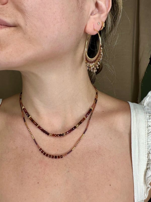 Burgundy and Gold Necklace