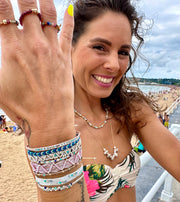 HANDMADE FRIDA BRACELET FEATURING AMAZONITE AND CHOCOLATE MOONSTONE