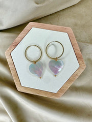 Mother Of Pearl Heart Earrings