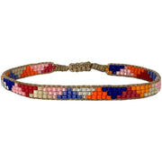 This cool bracelet is handwoven by our team of artisans in Colombia using Japanese glass beads.   This design is beautiful, original and fun, perfect for any occasion!!  Details:      Women Bracelet     Japanese glass beads     Handwoven adjustable bracelet     Width 5mm     Can be worn in the  water