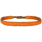 HANDMADE BEADED BRACELET IN NEON ORANGE