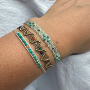 Handmade Rombo Bracelet Featuring Turquoise Natural Stones