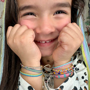 HANDMADE BASIC KIDS BRACELET IN PINK AND BLUE TONES