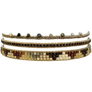 Handmade Set of Three Handmade Bracelets in Brown Tones