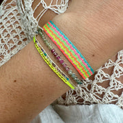 Handmade Harmony Bracelet in Neon Yellow And Beige