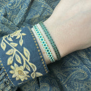 Handmade Set of Two Bracelets In Tones of Green and Gold
