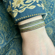 Handmade Set of Two Bracelets in Metallic Colors