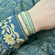Handmade Set of Two Bracelets In Green and Sparkle Tones