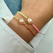 Handmade Amari Bracelet in Pastel Yellow And Pastel Orange