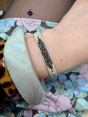 Petra Handmade Bracelet in Beige and Grey Tones