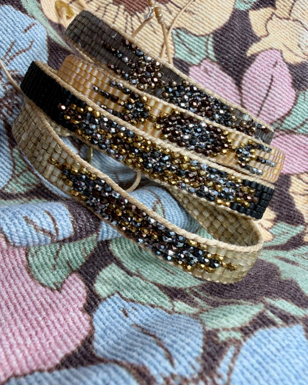 Petra Handmade Bracelet in Black and Grey Tones