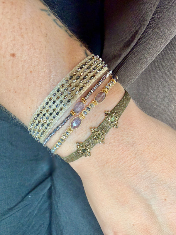 Amore Handmade Bracelet Featuring Hematites Stones In Three Colors