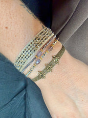 Emma Handmade Bracelet in Dark Green Tones
