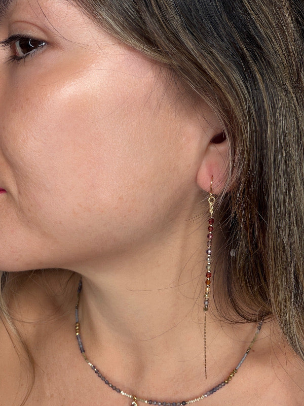 Egypto Handmade Earrings Featuring Gold and Natural Stones