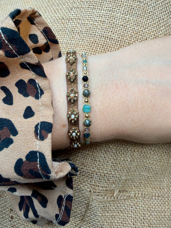 Florence Handmade Bracelet i Brown and Gold Tones